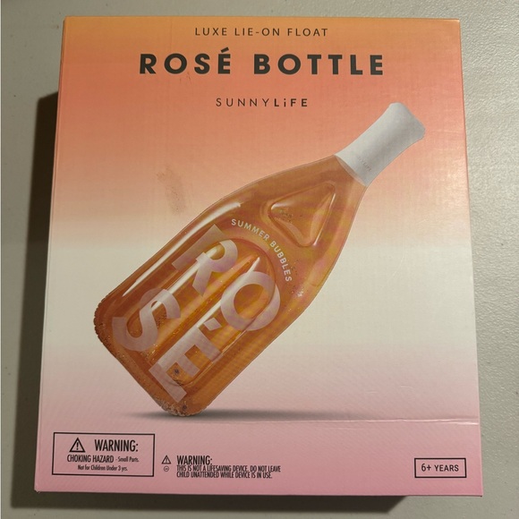 Sunnylife Inflatable Rose Bottle Luxe Lie-On Pool Float - Picture 1 of 3